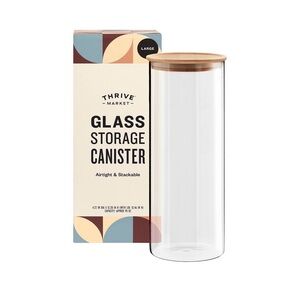 Glass Storage Canister with Wood Lid - Clear and Natural